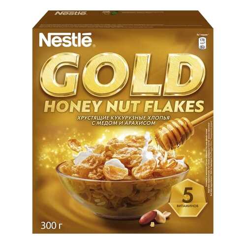 Готовый завтрак Gold honey nut flakes 300 г в Спар