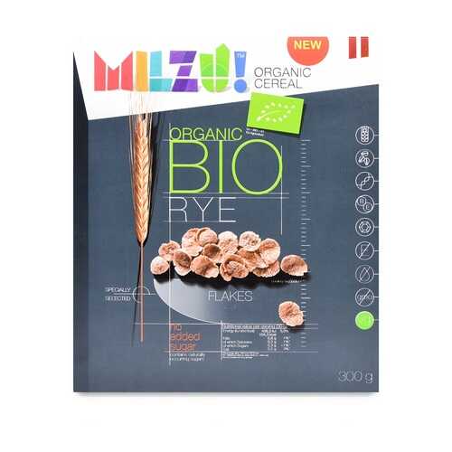 Готовый завтрак MILZU! Био ржаные хлопья без сахара Milzu! Sia 300г картон Латвия в Спар