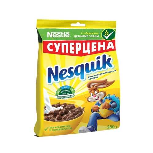 Готовый завтрак шоколадный Nesquik шарики 250 г в Спар