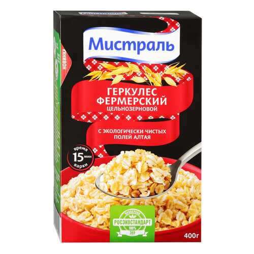 Хлопья Мистраль Геркулес Фермерский 400г в Спар