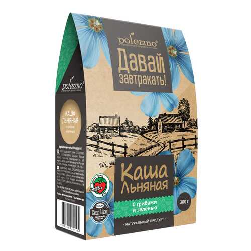 Каша льняная Polezzno с грибами и зеленью 300 г в Спар