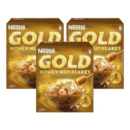 Кукурузные хлопья Gold Flakes с медом и орехами 3*300 г в Спар