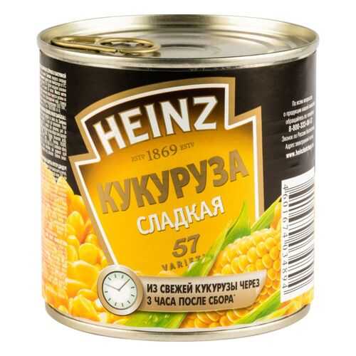 Кукуруза Heinz сладкая 340 г в Спар