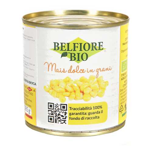 Кукуруза сладкая Belfiore bio консервированная 340 г в Спар