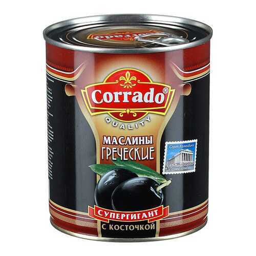 Маслины Corrado греческие супергигант с косточкой 850 мл в Спар
