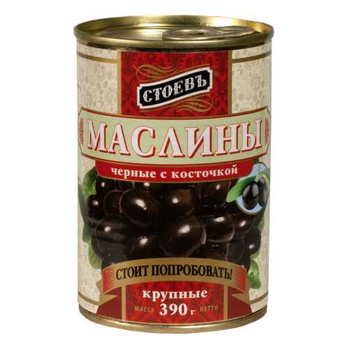 Маслины Стоевъ с косточкой крупные 390 г в Спар