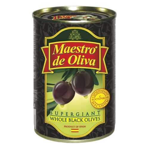 Маслины супергигант Maestro de Oliva с косточкой 425 г в Спар