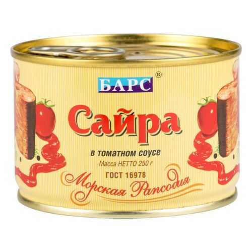 Сайра тихоокеанская Барс в томатном соусе 250 г в Спар