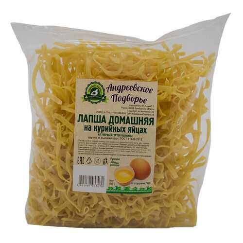 Лапша домашняя на куриных яйцах 0,250 кг. Андреевское подворье в Спар
