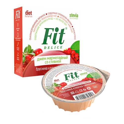 Джем мармелад Fit Parad со стевией брусника клюква лимонник в Спар
