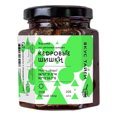 Варенье Вкус тайги из кедровых шишек 200 г в Спар