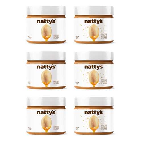 Набор арахисовых паст Nattys Creamy & Crunchy natbox 6 штук 325 г в Спар