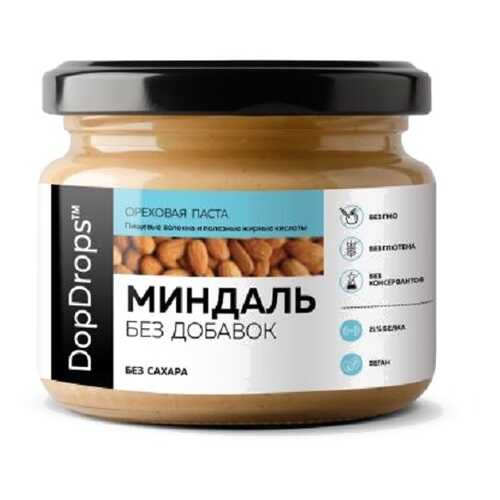 Ореховая паста DopDrops Миндальная без добавок 250 г в Спар