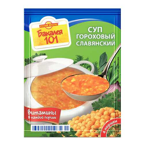 Суп Бакалея 101 Русский Продукт гороховый славянский 65 г в Спар