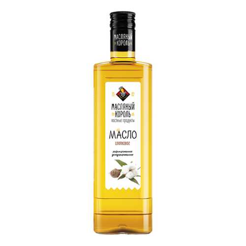 Масло хлопковое Масляный король 100% рафинированное дезодорированное 350 мл в Спар