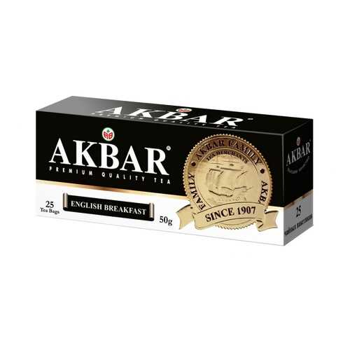 Чай Akbar English Breakfast, черный, 25 пакетиков в Спар