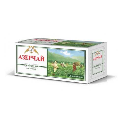 Чай Азерчай зелёный классический, 25 пакетиков в Спар