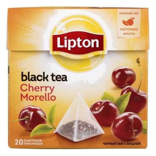Чай черный Lipton cherry morello 20 пакетиков в Спар