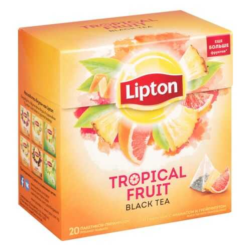 Чай черный Lipton tropical fruit 20 пакетиков в Спар