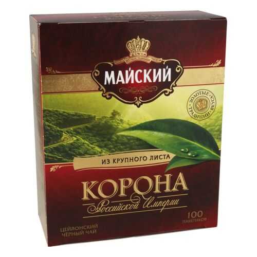 Чай черный Майский корона Российской Империи 100 пакетиков в Спар