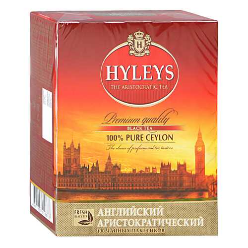 Чай Hyleys английский аристократический черный байховый цейлонский 100 пакетиков в Спар