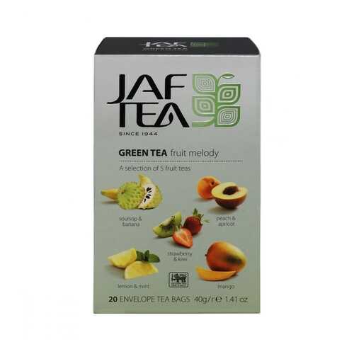 Чай Jaf Tea Green Fruit Melody зеленый с добавками ассорти 5 видов по 4 сашета в Спар