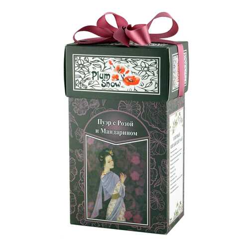 Чай Plum Snow Чёрный чай Пуэр с Розой и Мандарином, чёрный листовой, 100 гр в Спар