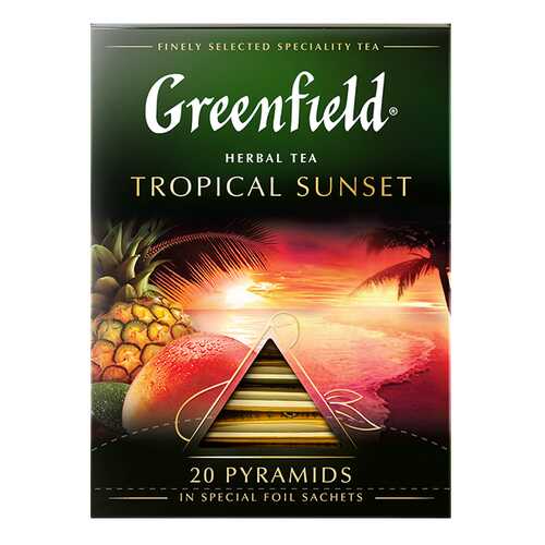 Чай травяной в пирамидках Greenfield Tropical Sunset 20 пакетиков в Спар