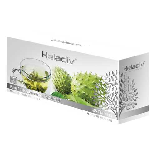 Чай зеленый пакетированный Heladiv GT soursop green tea 25 пакетиков в Спар