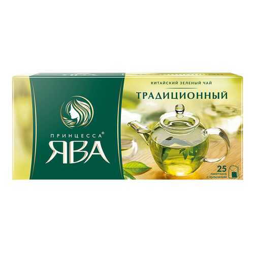 Чай зеленый Принцесса Ява Традиционный 25 пакетиков в Спар