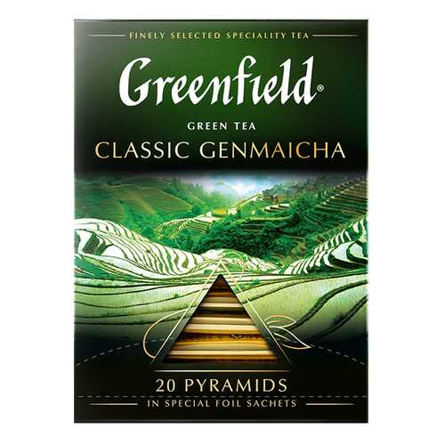 Чай зеленый в пирамидках Greenfield Classic Genmaicha 20 пакетиков в Спар