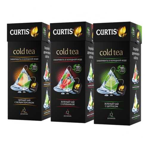 Набор чая Curtis Cold tea, ассорти , 12 пирамидок х 3 упаковки в Спар