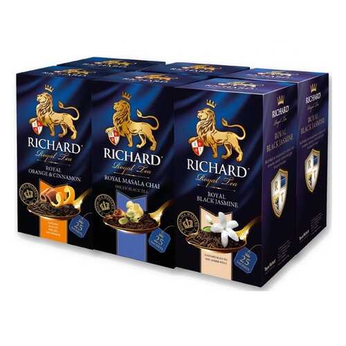 Набор чая Richard Orange & Cinnamon, Masala Chai, Black Jasmine 26*5 пакетиков в Спар