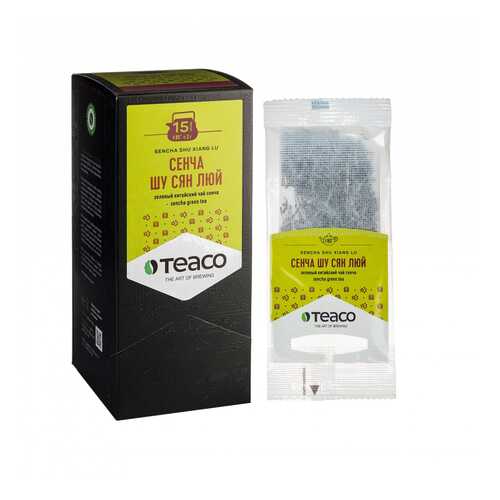 TeaCo Пакетированный зеленый чай на чайник Сенча Шу Сян Люй TEACO, 15 пак. по 3 г в Спар