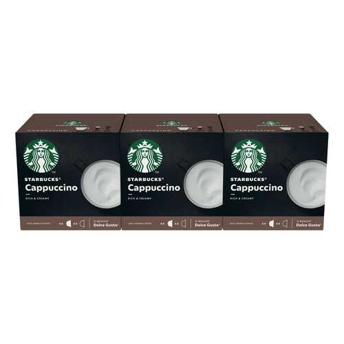Капсулы STARBUCKS Cappuccino смесь молочная и кофе для системы Nescafe Dolce Gusto, 12 шт. в Спар