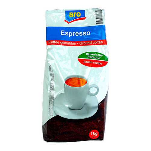 Кофе Aro espresso обжаренный в зернах для эспрессо 1 кг в Спар