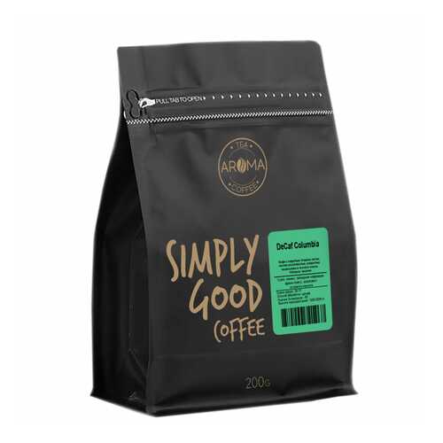 Кофе Aroma DeCaf Columbia, без кофеина, арабика в зёрнах, 200 гр в Спар