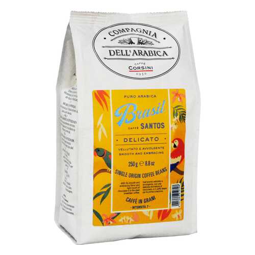 Кофе Compagnia Dell'Arabica Brasil Santos в зёрнах 250 г в Спар