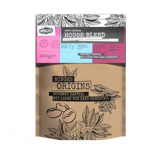 Кофе Minges Origins Caffe Espresso House Blend в зернах 250 г в Спар