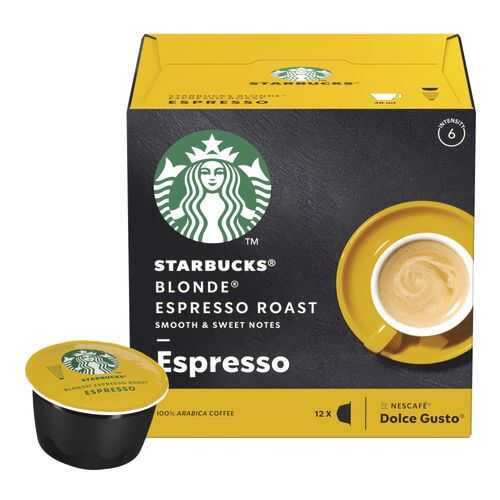 Кофе в капсулах Starbucks Blonde Espresso Roast для Nescafe Dolce Gusto 12 шт в Спар