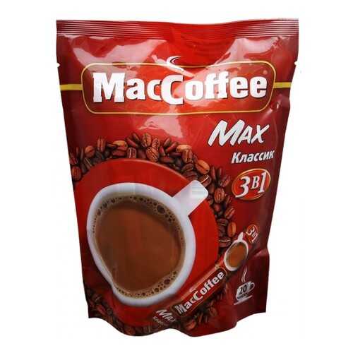 Кофейный напиток растворимый MacCoffee max классик 3в1 20 г 16 штук в Спар