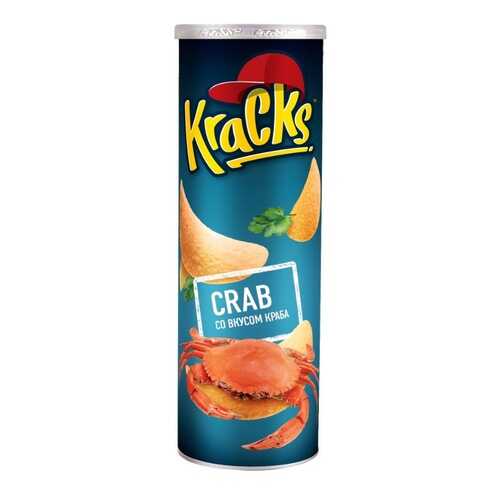 Чипсы картофельные т.з. Кракс (Kracks) со вкусом краба 110г*24 в Спар