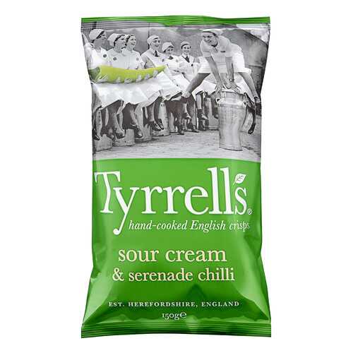 Чипсы картофельные TYRRELLS со вкусом сметаны и острого стручкового перца 150г в Спар