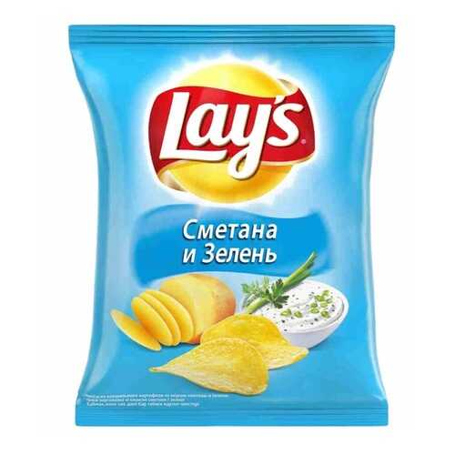 Чипсы Lay's из натурального картофеля сметана, зелень 50 г в Спар
