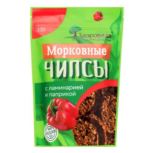 Чипсы морковные Здороведа с ламинарией и паприкой 100 г в Спар