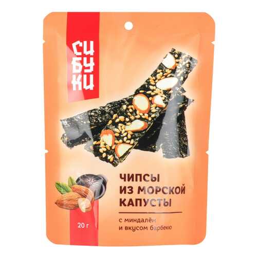 Чипсы Сибуки из морской капусты с миндалем и вкусом барбекю 25 г в Спар