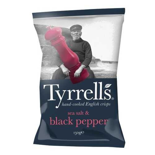 Чипсы Tyrrells натуральные картофельные с морской солью и черным перцем 150 г в Спар