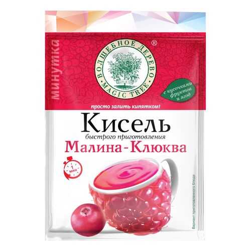 Кисель быстр приготовления Волшебное дерево малина-клюква минутка 30 г в Спар