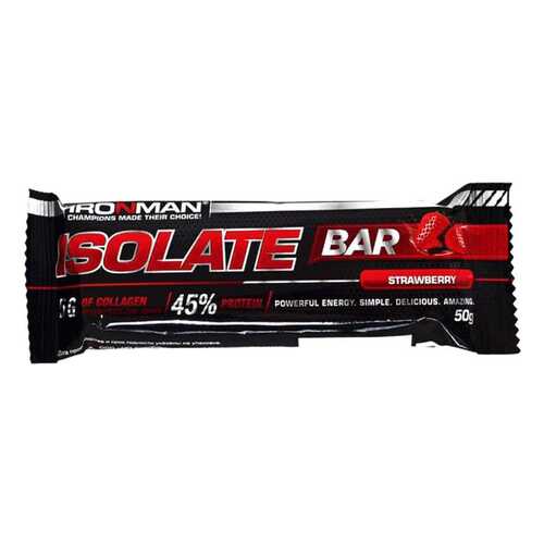 Батончик глазированный Ironman isolate bar клубника 45 г в Спар