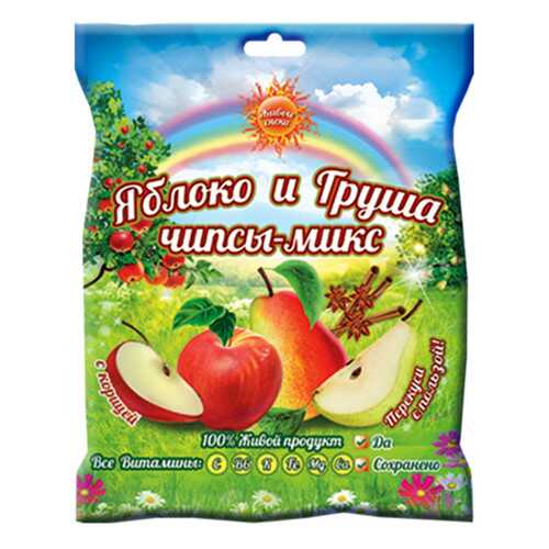 Чипсы-микс Живые снеки яблоко и груша с корицей 25 г в Спар